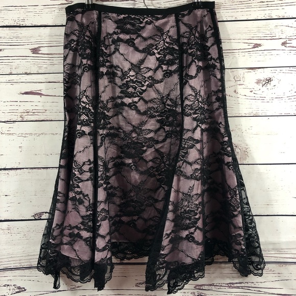 ALFANI Lavender and Lace Jagged Hemline Skirt, 6 - Picture 2 of 4